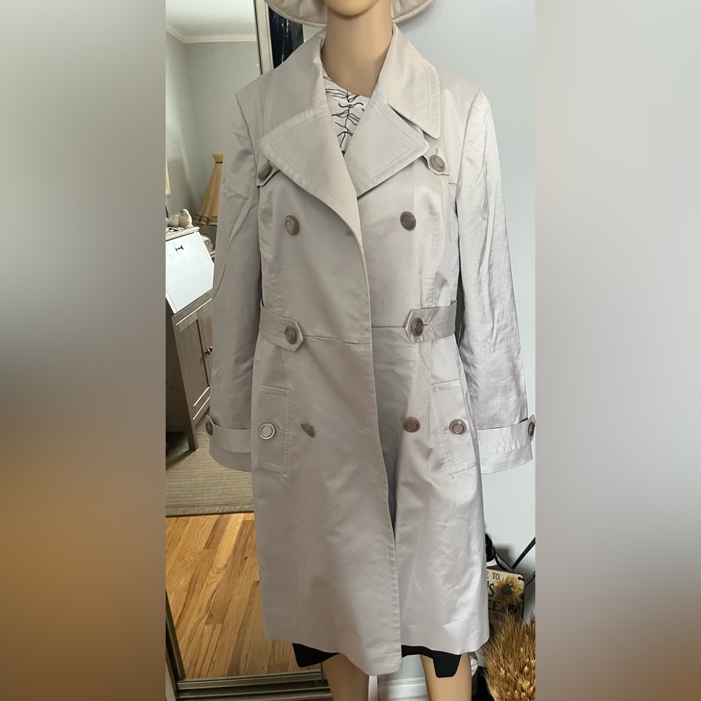 Grace Elements Women's Trench Coat - Light Gray